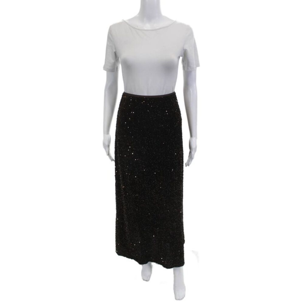 Jessie Liu Womens Maxi Straight Pencil Skirt Black Size M